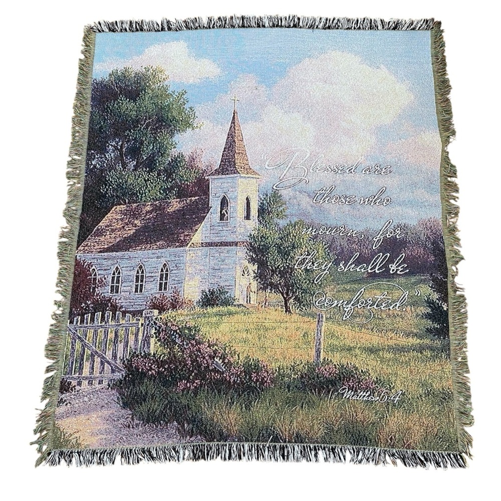 Vintage Virah Bella Religious Tapestry Throw